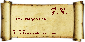 Fick Magdolna névjegykártya